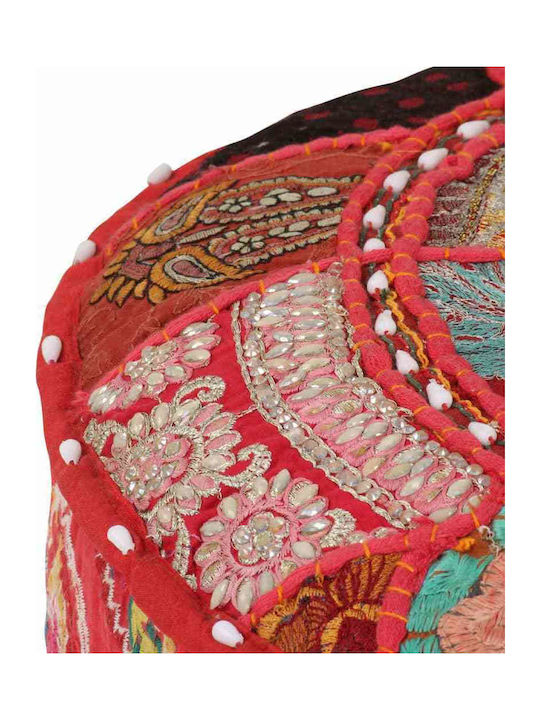 Bean Bag Stool Poof Red 40x40x20cm