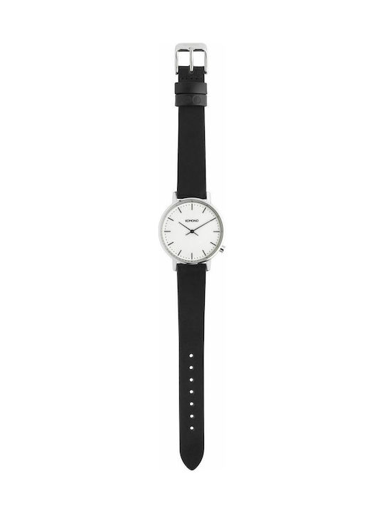 Komono Harlow Watch with Black Leather Strap