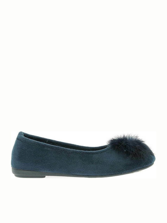 Parex Closed-Back Women's Slippers with Fur In Navy Blue Colour 10116185.N