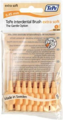 TePe Extra Soft Μεσοδόντια Βουρτσάκια 0.45mm Πορτοκαλί 8τμχ