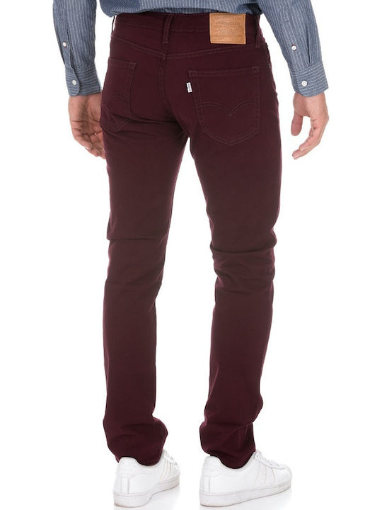 Levi's 511 Ανδρικό Παντελόνι Τζιν Slim Fit Straight Wine