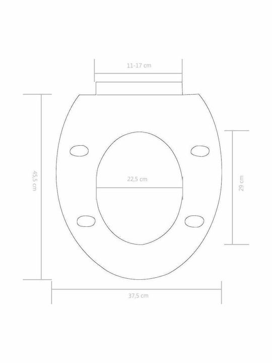 vidaXL Капак за тоалетна Софт Клоуз Пластмаса 45.5x37.5см Бял