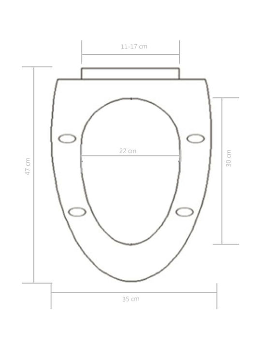vidaXL Plastic Soft Close Toilet Seat White 47cm
