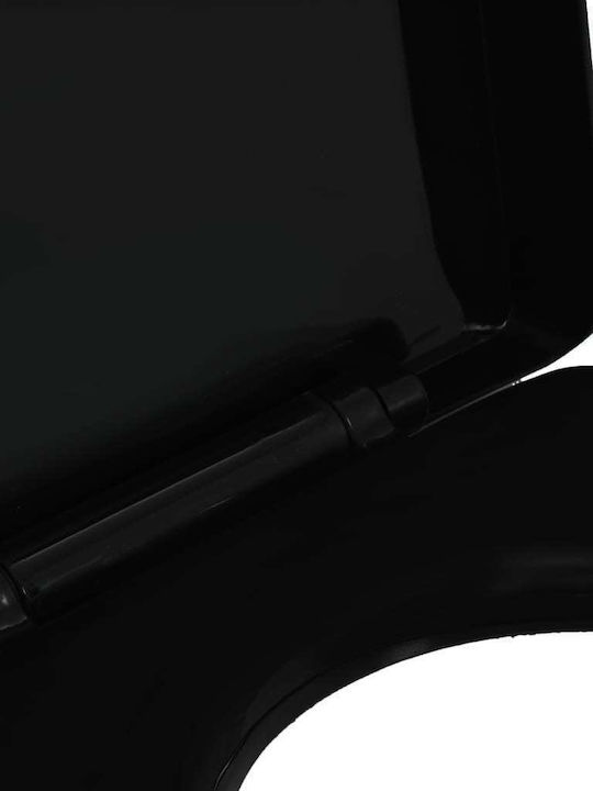 vidaXL Plastic Soft Close Toilet Seat Black 46cm