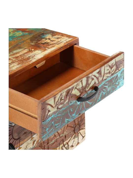Bedside Table of Solid Wood Multicolour 40x30x50cm