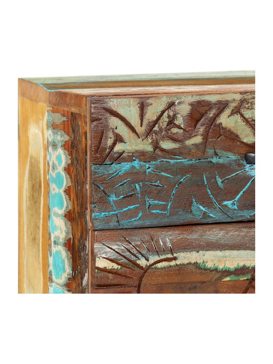 Bedside Table of Solid Wood Multicolour 40x30x50cm