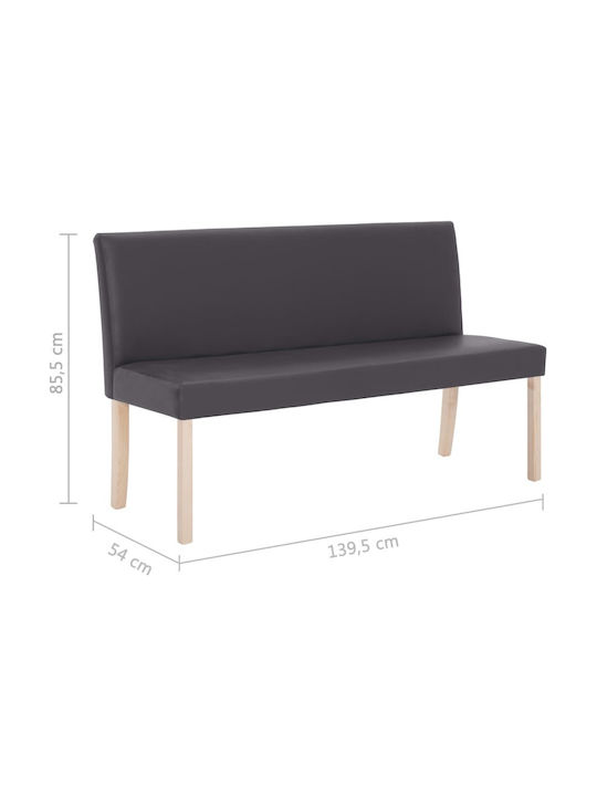 Canapea Cu Două Locuri Din Piele Ecologică Gri 139.5x54x85.5cm