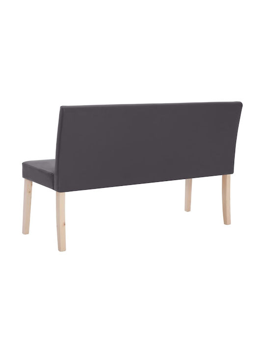 Canapea Cu Două Locuri Din Piele Ecologică Gri 139.5x54x85.5cm