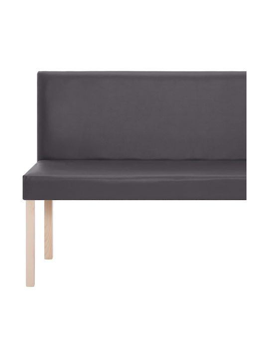 Canapea Cu Două Locuri Din Piele Ecologică Gri 139.5x54x85.5cm