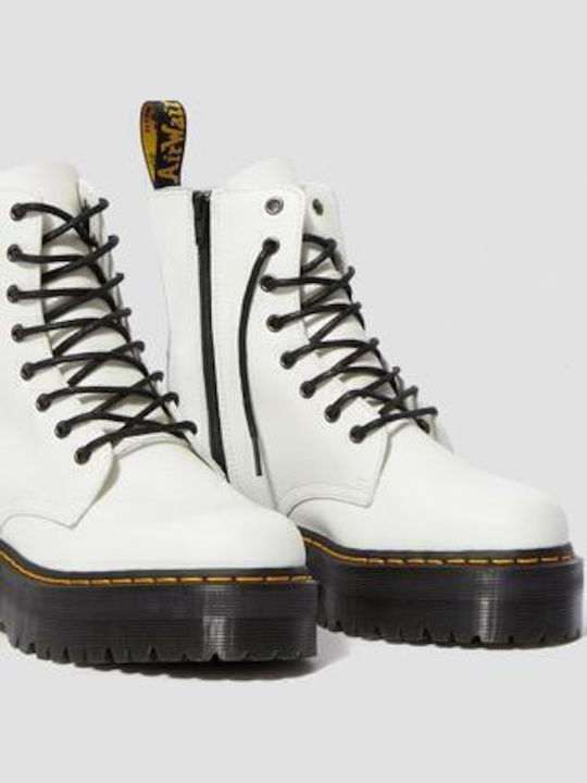 Jadon Leather White Boots