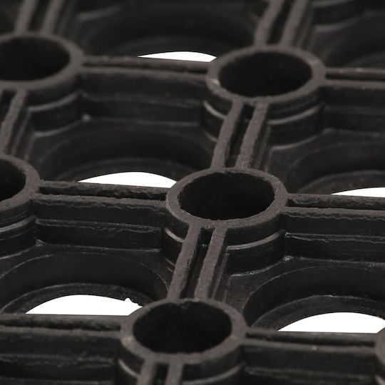vidaXL Fußmatte Rutschfest aus Gummi Schwarz 100x200cm Dicke 16mm
