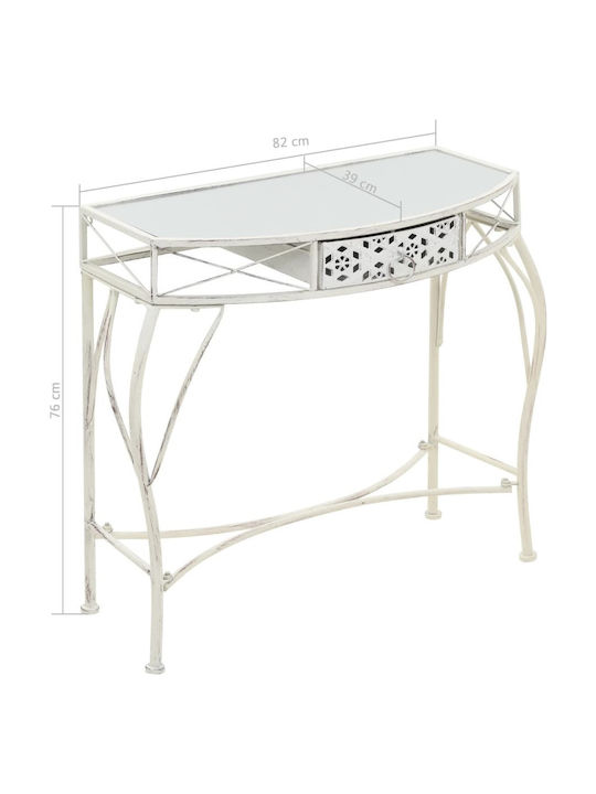 Outdoor Dinner Free Standing Metal Table White 82x39x76cm