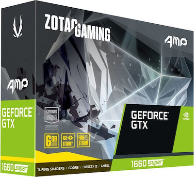 Zotac GeForce GTX 1660 Super 6GB GDDR6 AMP Κάρτα Γραφικών PCI-E x16 3.0 με HDMI και 3 DisplayPort