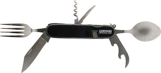 Survivors Multitool Negru Cu Husă Din Piele