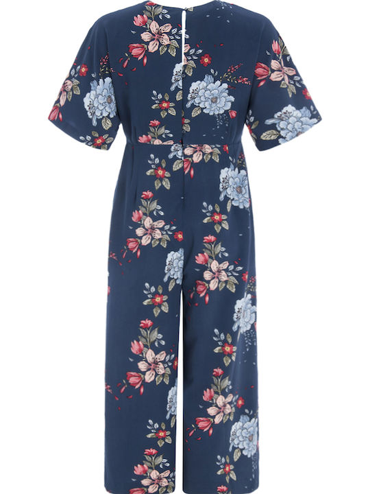 Celaia Women's Short-sleeved One-piece Suit Navy Blue