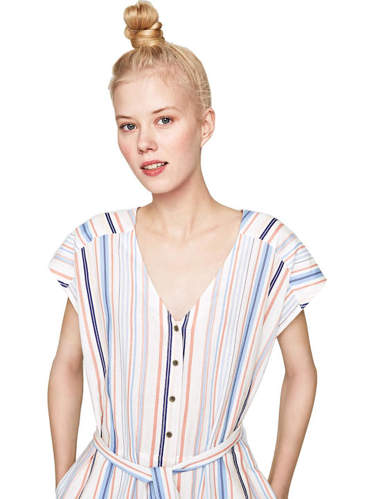Querina Women's Short-sleeved One-piece Suit Multicolored