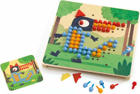 Djeco Mosaik Bildkomposition mit Dübel Spaß für Kinder 3+ Jahre alt+ Jahre