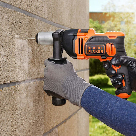 Black & Decker Κρουστικό Δράπανο 850W με Θήκη και με Εργαλειοθήκη με Τρυπάνια, Καρυδάκια και Αντάπτορες Καταβιδιών