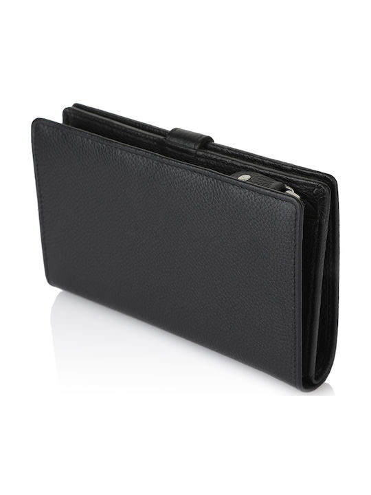 Large Leather Women's Wallet Classic Black