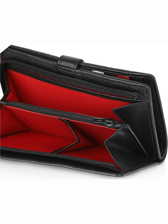 Large Leather Women's Wallet Classic Black