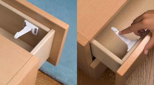 Inofix Cabinet & Drawer Lock with Screws, βιδωτό, βιδωτο made of Plastic in White Color 4.8x4.8cm 2pcs