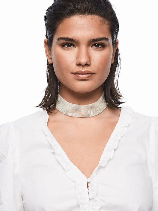 Caroline Women's Denim Long Sleeve Shirt White