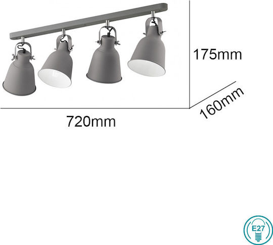 Fan Europe Legend Spot mit 4 Lichtern und mit Fassung E27 in Gray Farbe