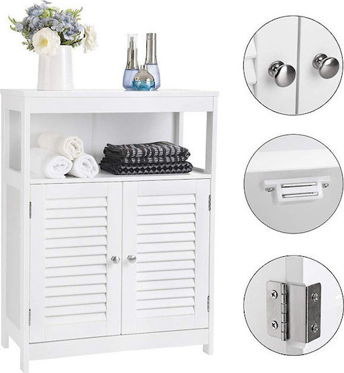 Songmics Dulap de baie Cabinet de baie L60xA30xÎ80cm Alb