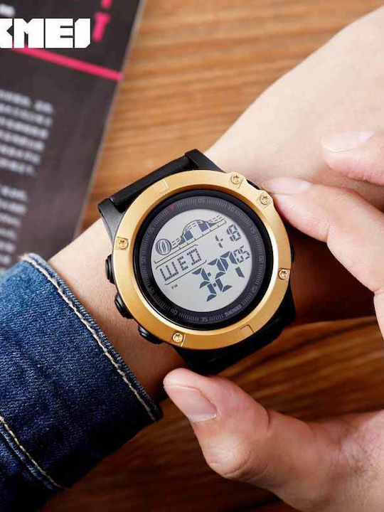 Skmei Digital Men's Watch 52mm Battery with Black Rubber Strap