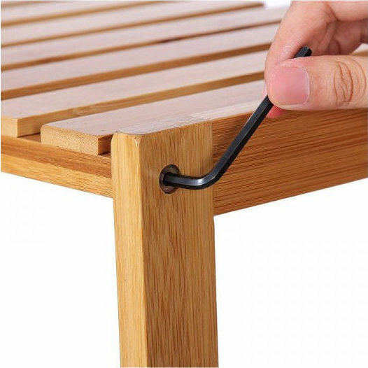 Songmics Boden Badezimmerregal Bamboo mit 4 Regalen 60x26x130cm Braun