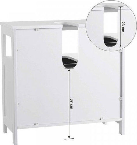 Songmics Πάγκος χωρίς Νιπτήρα Μ60xΒ30xΥ60cm Λευκός