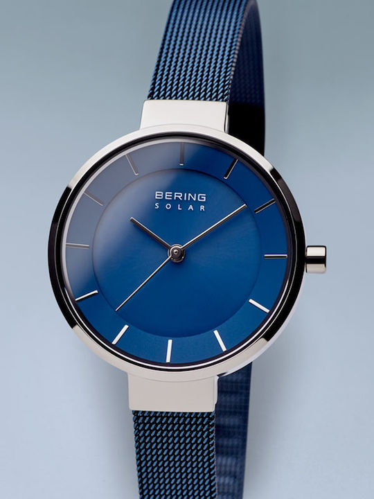 Bering Time Women's Watch Solar with Silver Metal Bracelet