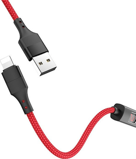 Hoco Braided USB 2.0 Cable USB-C male - USB-A male Κόκκινο 1.2m (S13 Central Control)