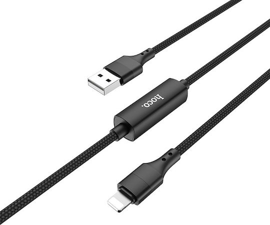 Hoco S13 Central Control Braided USB 2.0 Cable USB-C male - USB-A male Black 1.2m