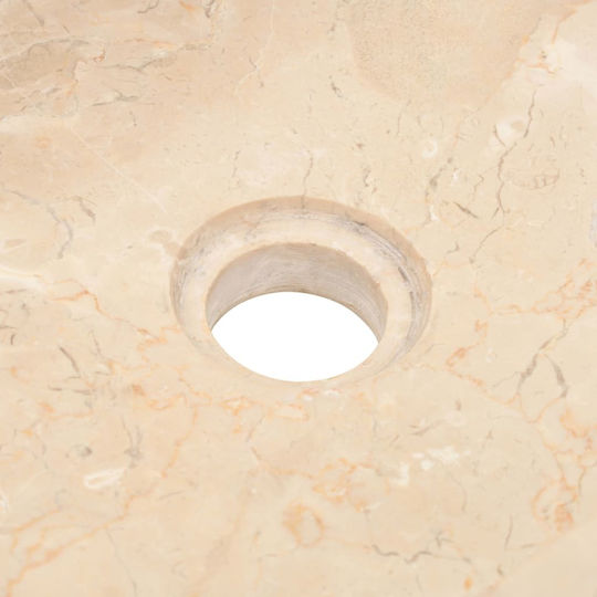 vidaXL Επικαθήμενος Νιπτήρας Πέτρινος 45x30x12cm Μπεζ