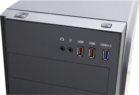 Inter-Tech B-42 RGB Gaming Midi-Turm Computergehäuse mit Seitenfenster Schwarz