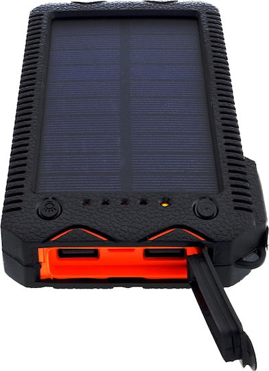 PowerNeed S12000 Solar Power Bank 12000mAh with 2 USB-A Ports Black