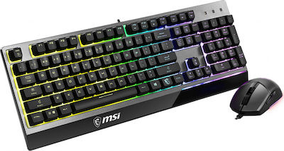 MSI Vigor GK30 Combo Set Gaming Tastatură cu iluminare RGB & Mouse (Engleză US)