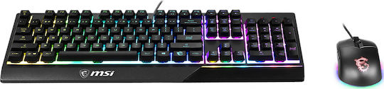 MSI Vigor GK30 Combo Σετ Gaming Πληκτρολόγιο με RGB φωτισμό & Ποντίκι (Αγγλικό US)