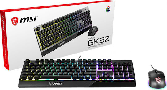 MSI Vigor GK30 Combo Σετ Gaming Πληκτρολόγιο με RGB φωτισμό & Ποντίκι (Αγγλικό US)