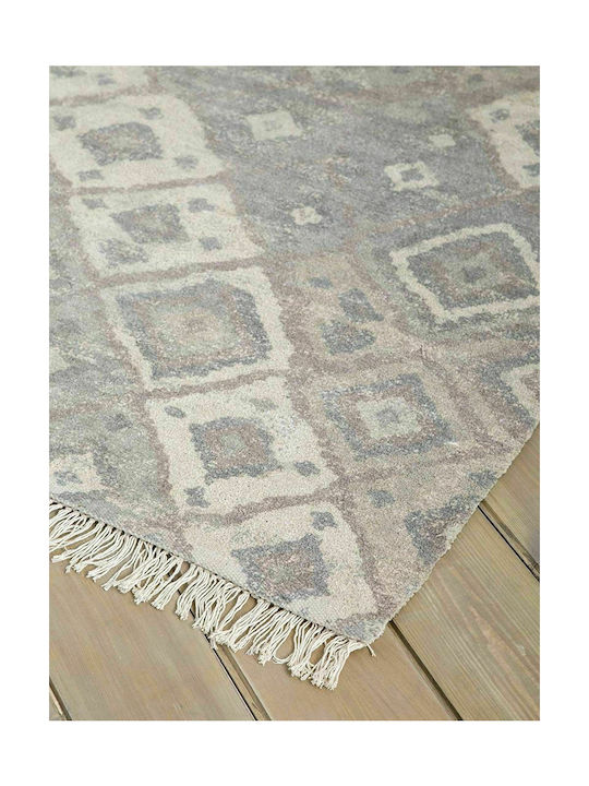 Nima Larkins Rug Rectangular with Fringes Gray