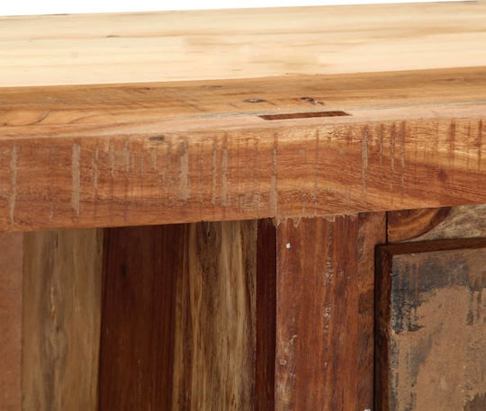Έπιπλο Τηλεόρασης από Μασίφ Ξύλο Μπεζ Μ100xΠ30xΥ33cm