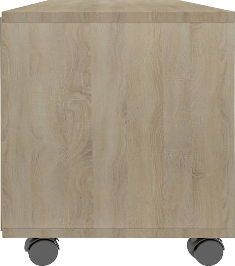 TV-Ständer mit Räder Eiche M90xT35xH35cm