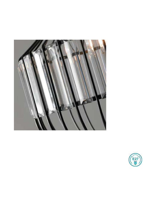 Fan Europe Opium Κρεμαστό Φωτιστικό Μαύρο με Ντουί E27 30x120εκ.