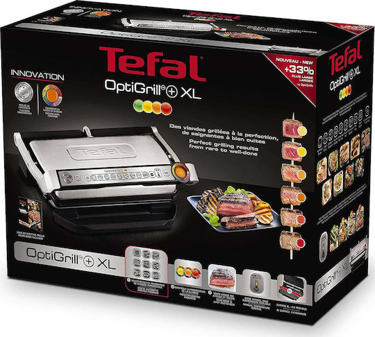 Tefal Optigrill+ XL Sandwich Maker Grill cu Plăci Detasabile 2000W Inox