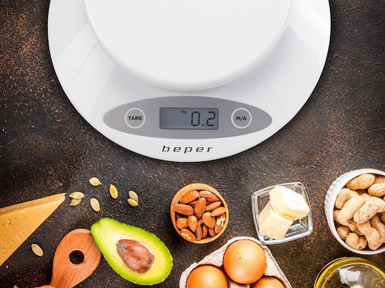 Beper Ψηφιακή Ζυγαριά Κουζίνας με Κάδο έως 5kg Λευκή
