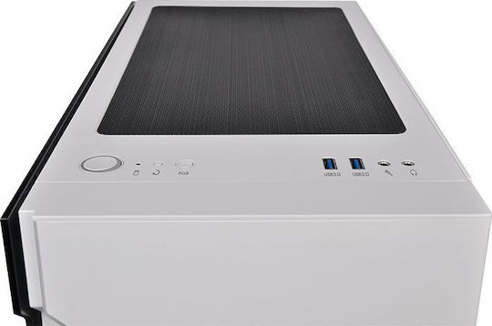 Thermaltake H200 TG Snow RGB Gaming Midi Tower Computer Case with Side Window White