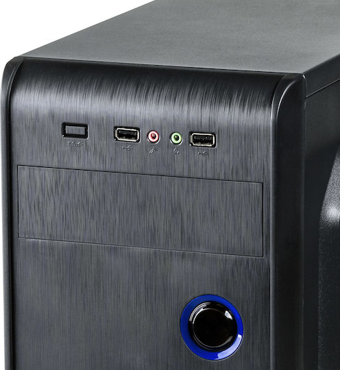 Akyga AK939 Midi Tower Κουτί Υπολογιστή Black/Blue