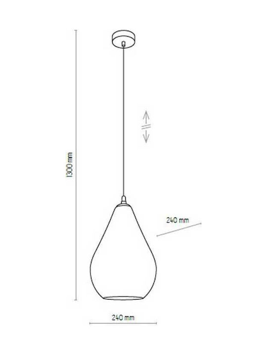 TK Lighting Fuente Pendant Light Black with Socket E27 24cm