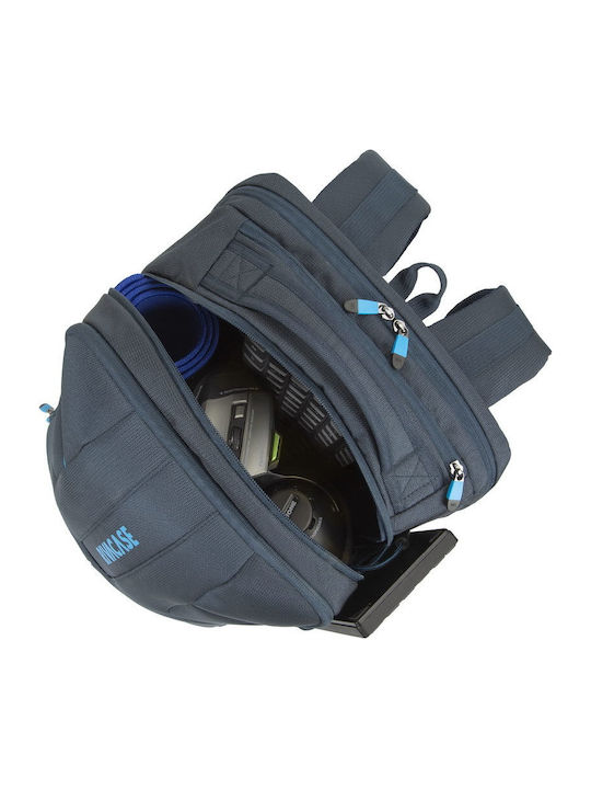 Rivacase Borneo Gaming Backpack Αδιάβροχη Τσάντα για Laptop 17.3" με Θύρα USB Dark Blue